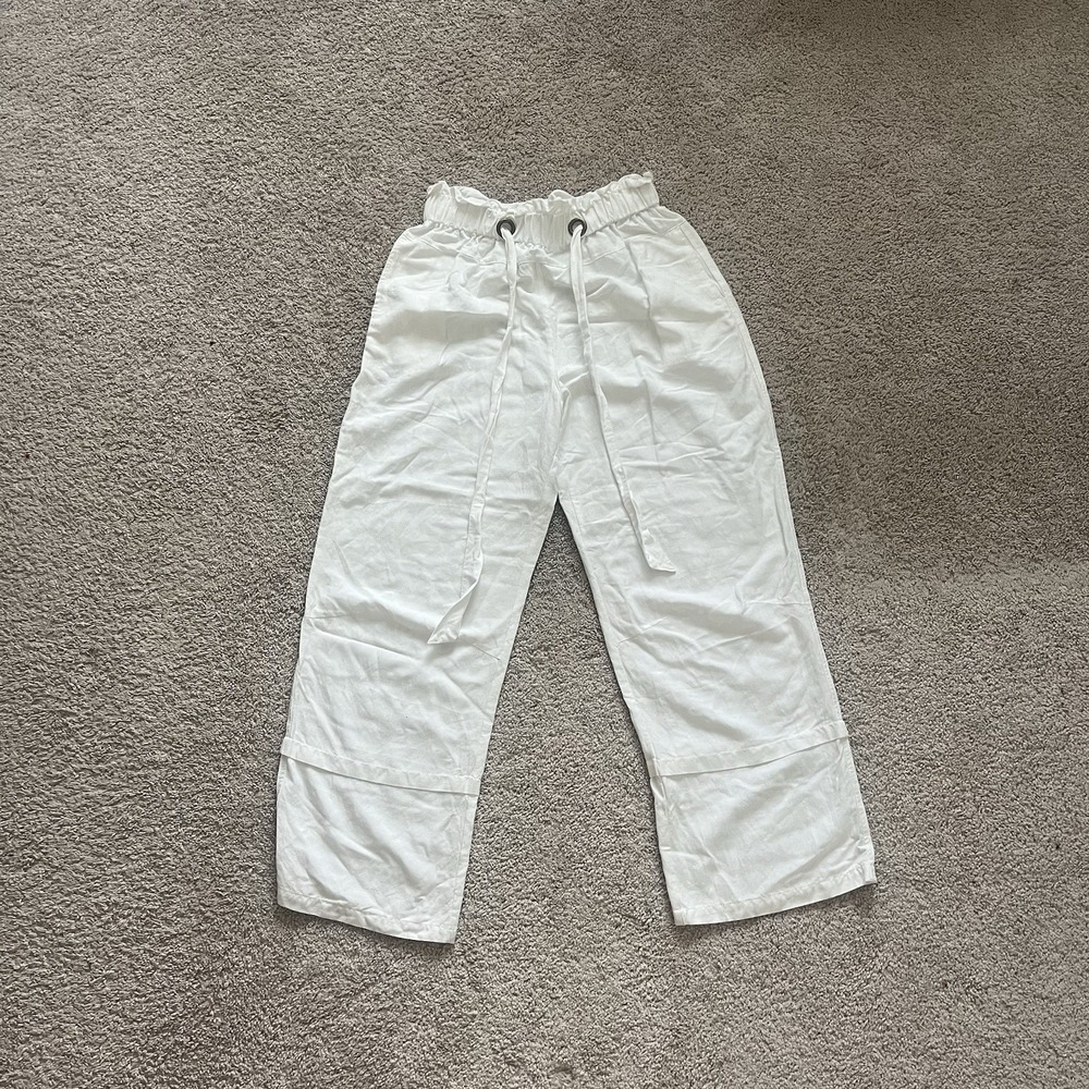 En Saison‎ Drawstring Pant Trouser Anthropologie Linen Blend Women's Medium